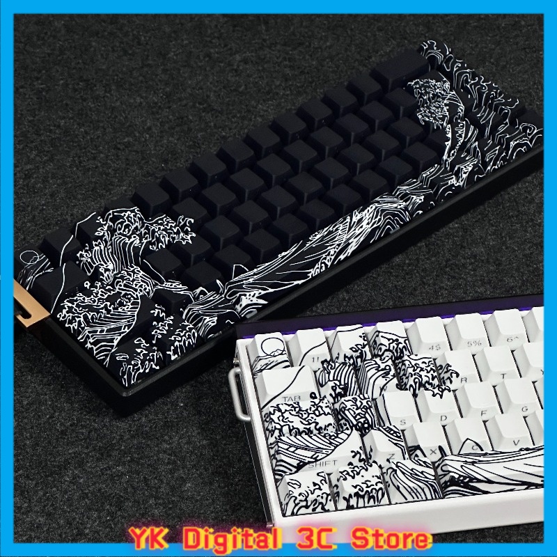 Gaming Accessories Aesthetic - Anime-toetsen met Ukiyo-e-thema, mechanisch toetsenbord, originele