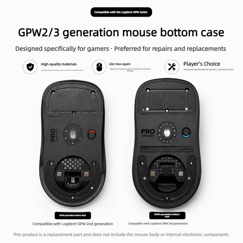 Vervangende onderkant voor de  - Logitech Mouse G Pro X Superlight recensie en prijs